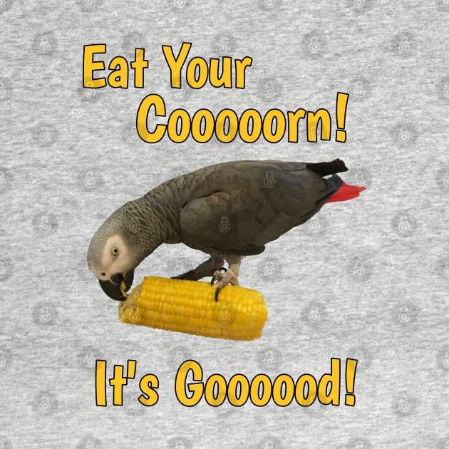 Eat Your Corn African Grey Parrot by Einstein Parrot